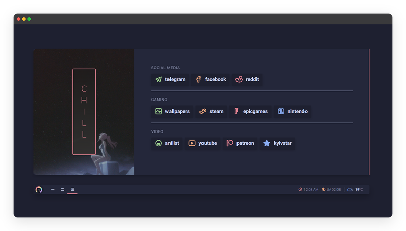 صفحة catppuccin-startpage